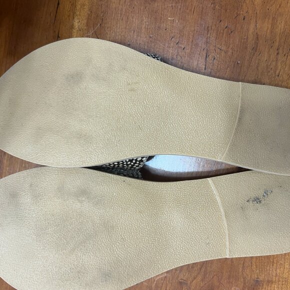 Beach by Matisse Cabana Black‎ White Spotted Calf Hair Slide Sandals Womens 8 - Picture 4 of 4